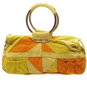 Diesel spare parts Vintage Leather patchwork Yellow‎ and Orange 70’s bag
